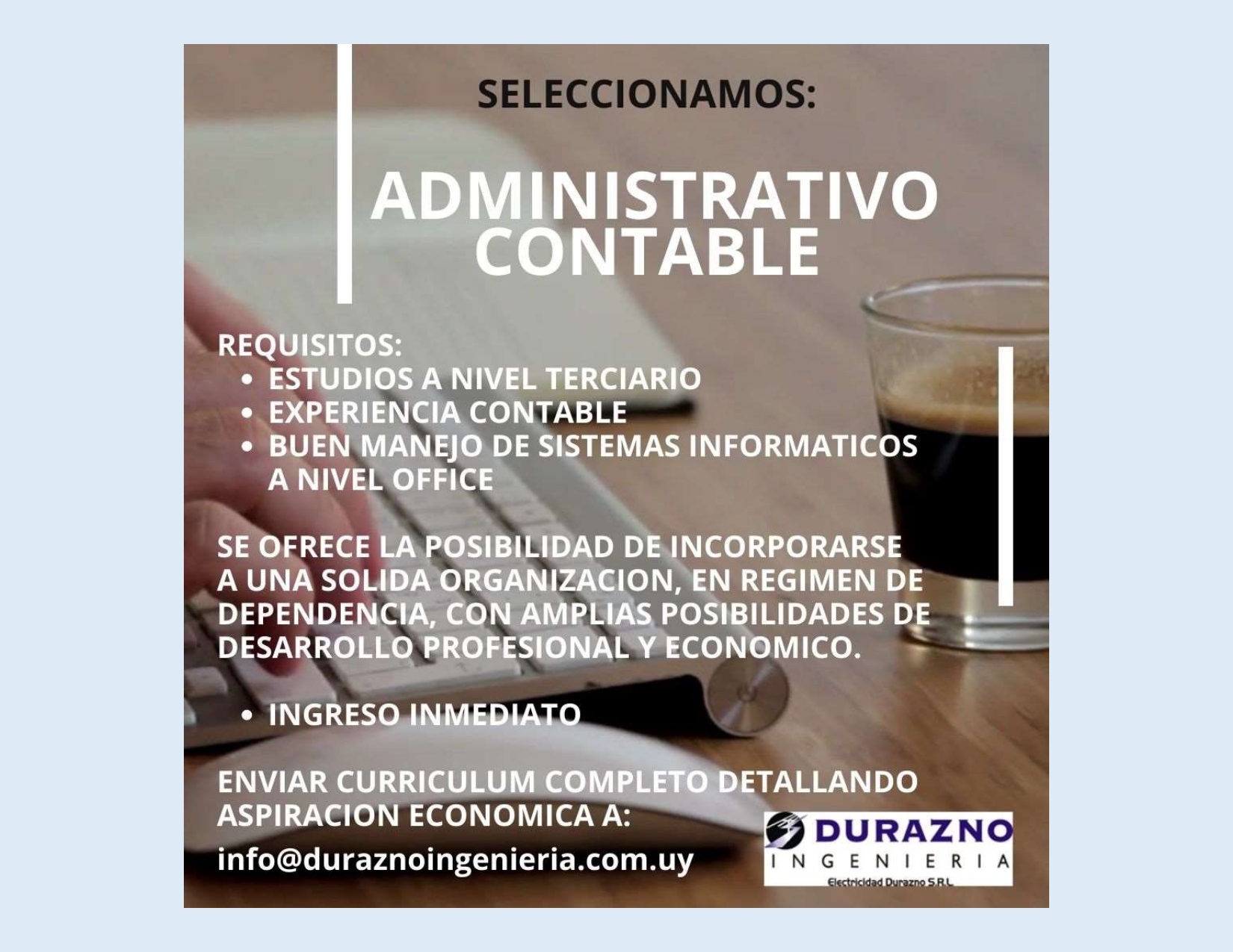 Oportunidad Laboral - Administrativo Contable